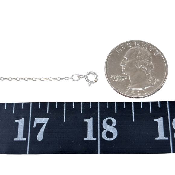 Cable Link Chain Necklace | Vintage Sterling Silver 925 | 18" - Picture 2 of 3